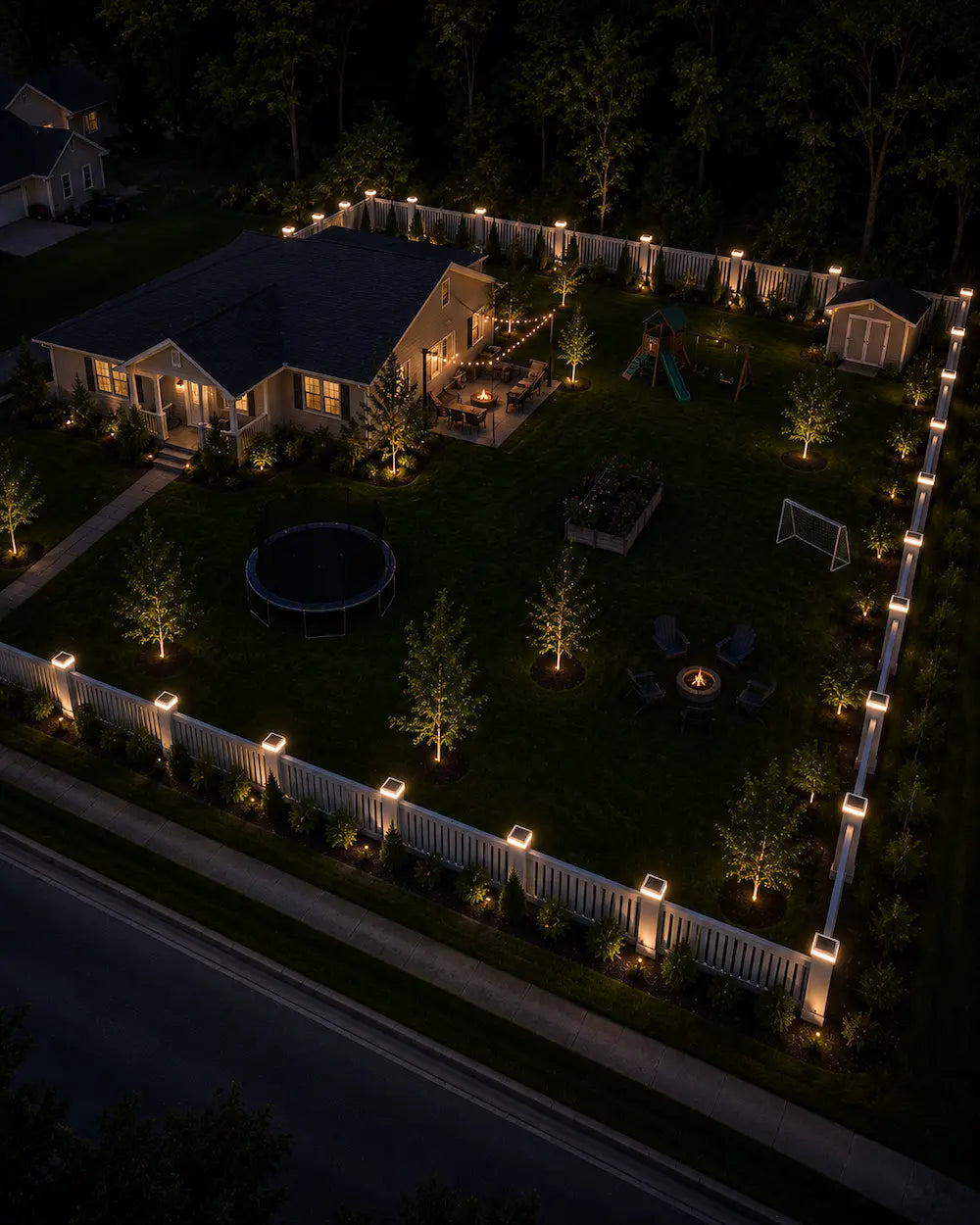 EverGlow® Premium Solar Vinyl Fence Post Light