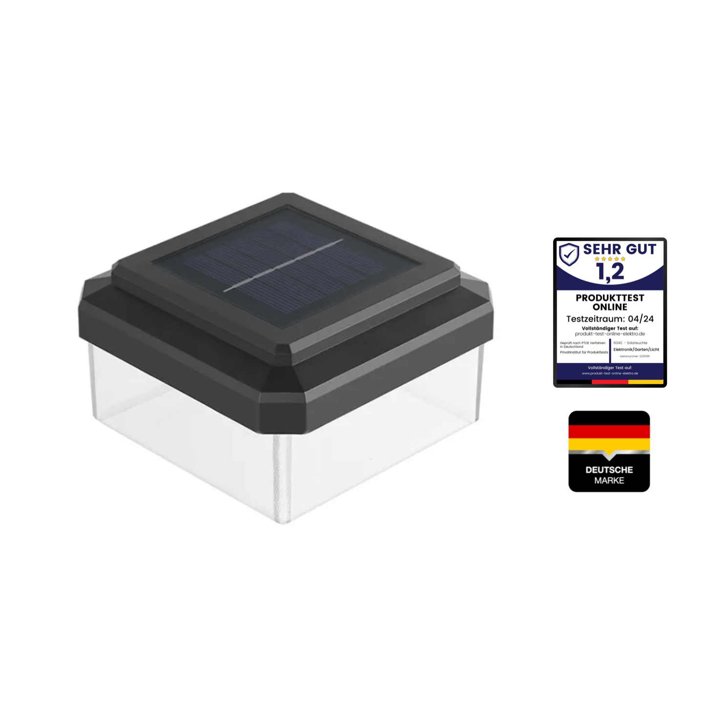 60x60 Stabzaun Solar Leuchte -  2er Set