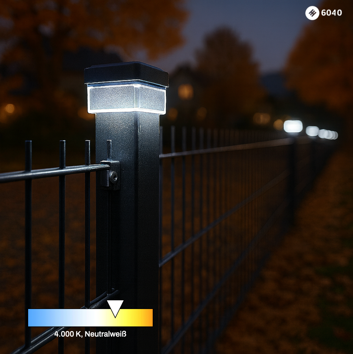 6040 Solar Zaunleuchte LED - 60X40mm