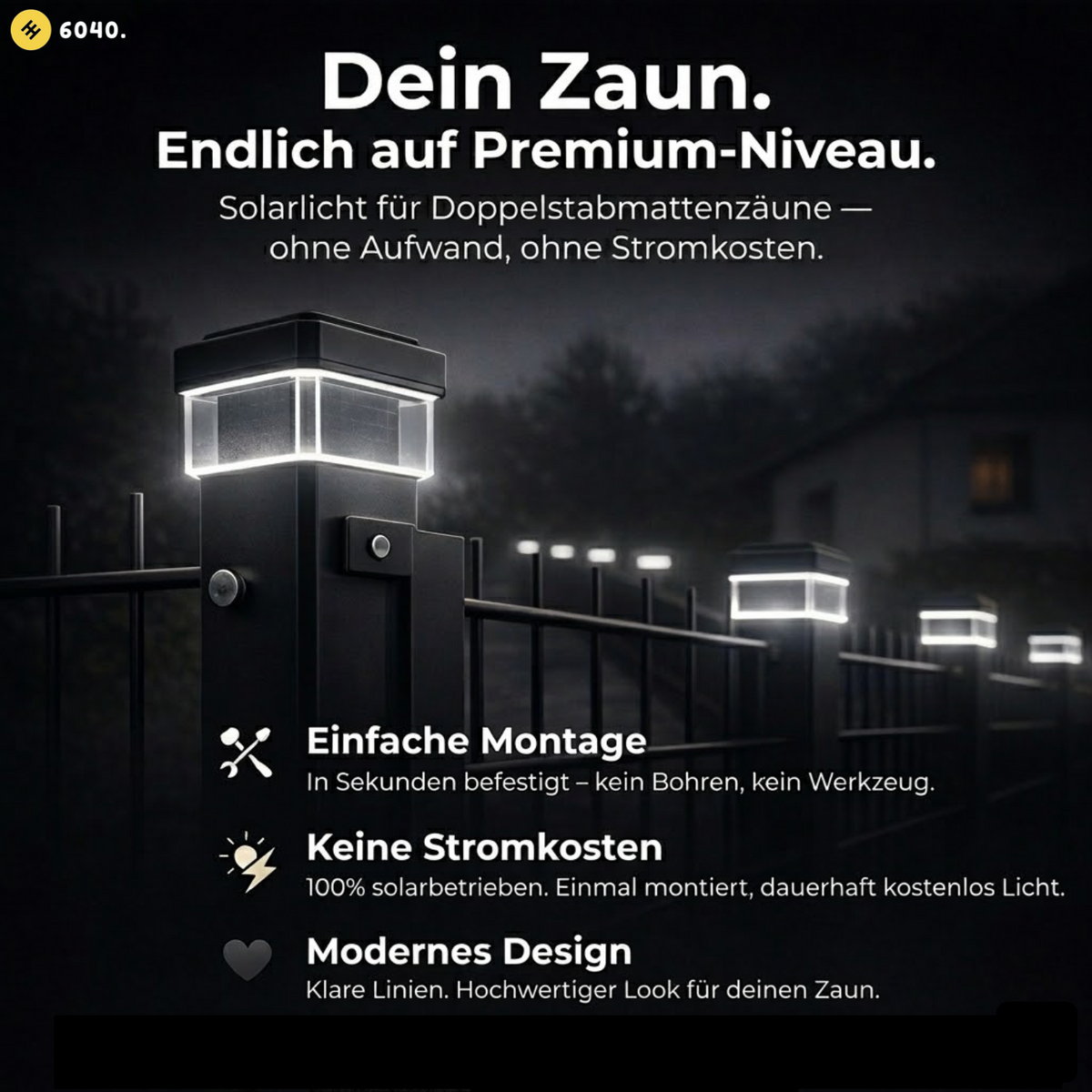 6040 Solar Zaunleuchte LED