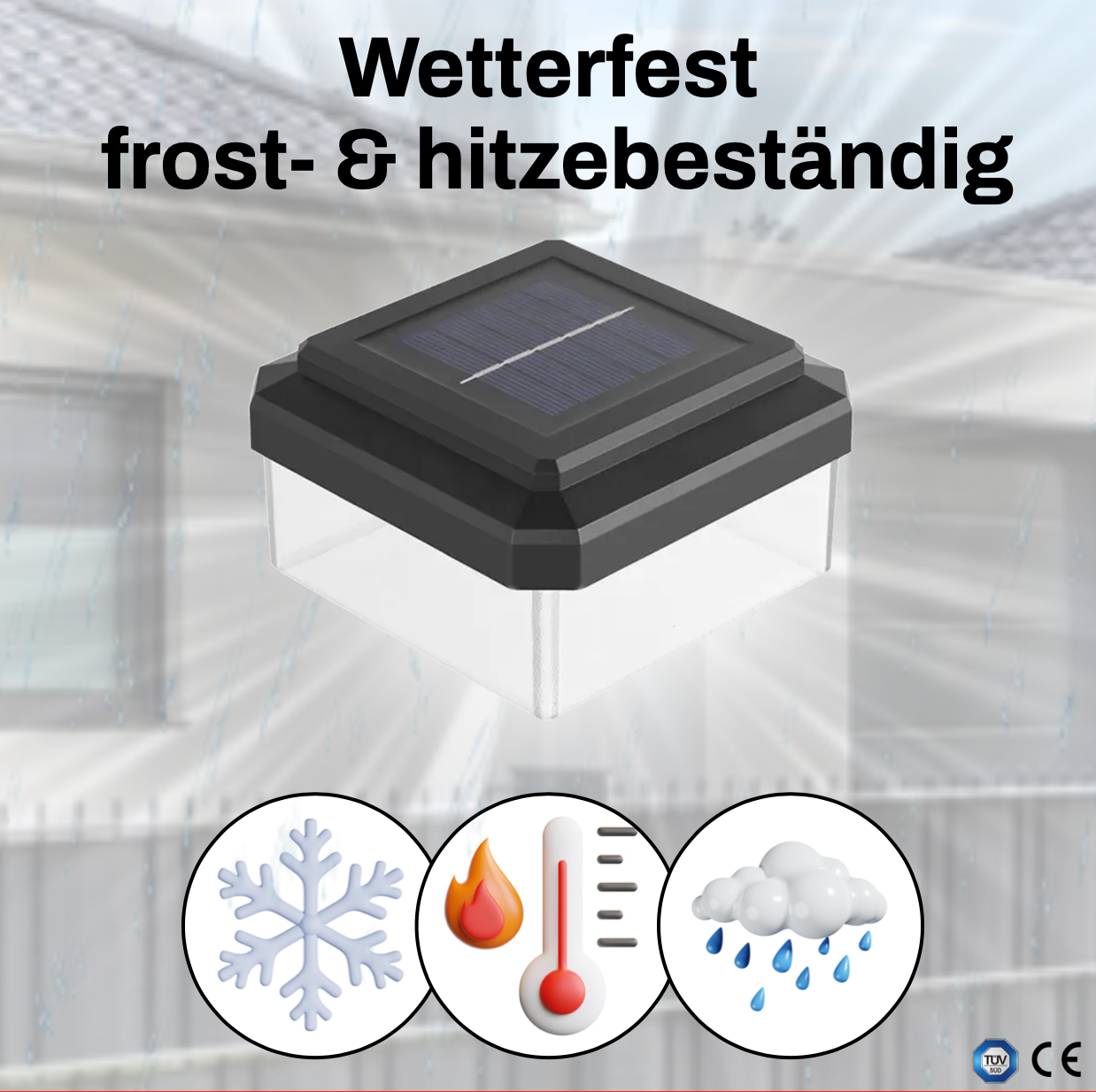 60x60 Stabzaun Solar Leuchte -  2er Set