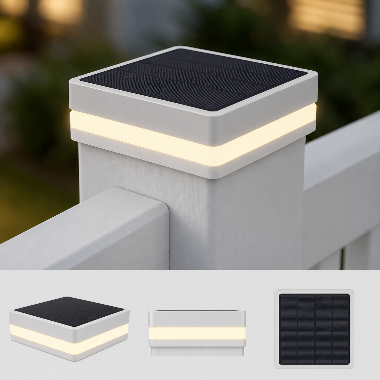 EverGlow® Premium Solar Vinyl Fence Post Light