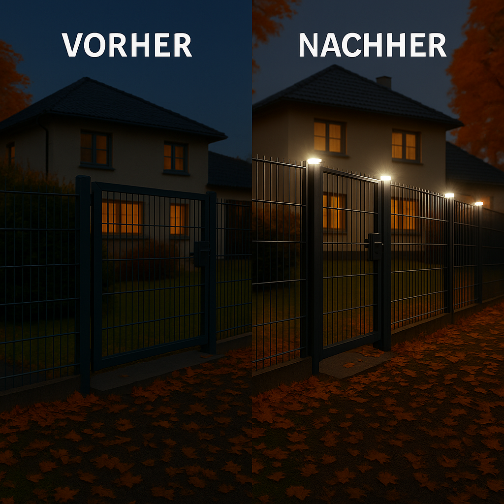 60x60 Stabzaun Solar Leuchte -  2er Set